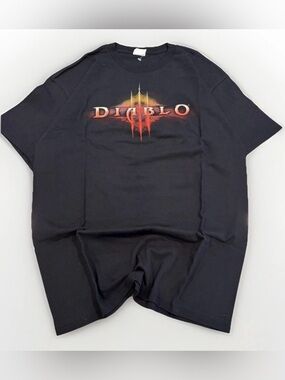 Diablo 3 T-Shirt Large Blizzard Entertainment Video Game Promo Delta Tag Y2K
